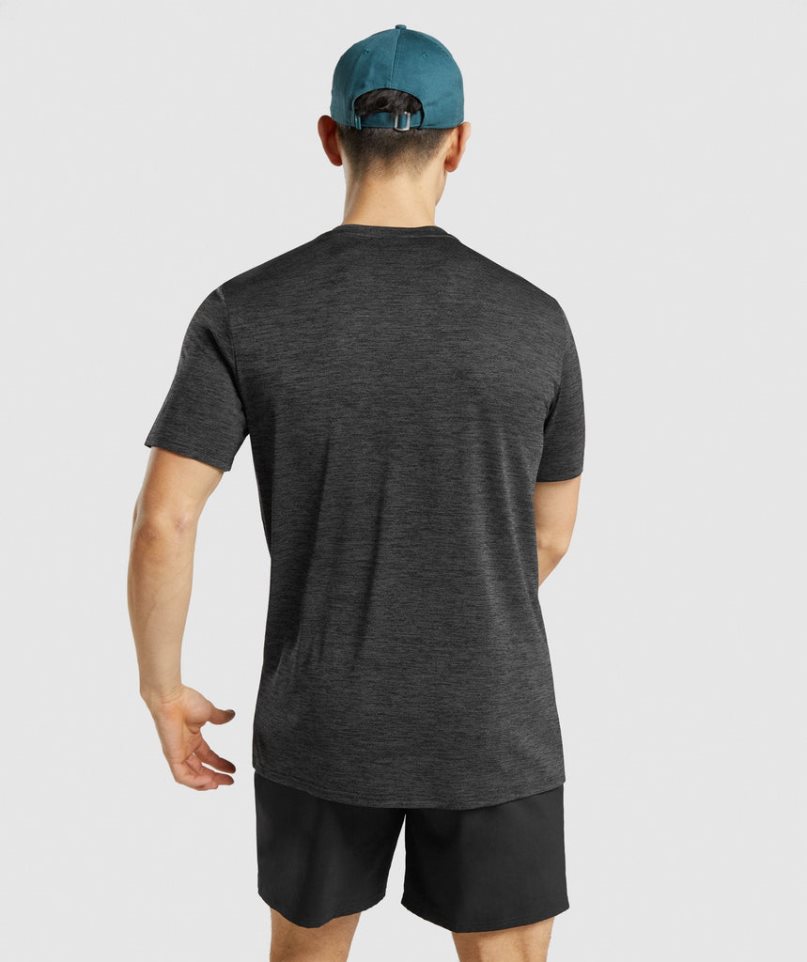 Men's Gymshark Arrival Marl T-Shirts Black | CA 63DN07